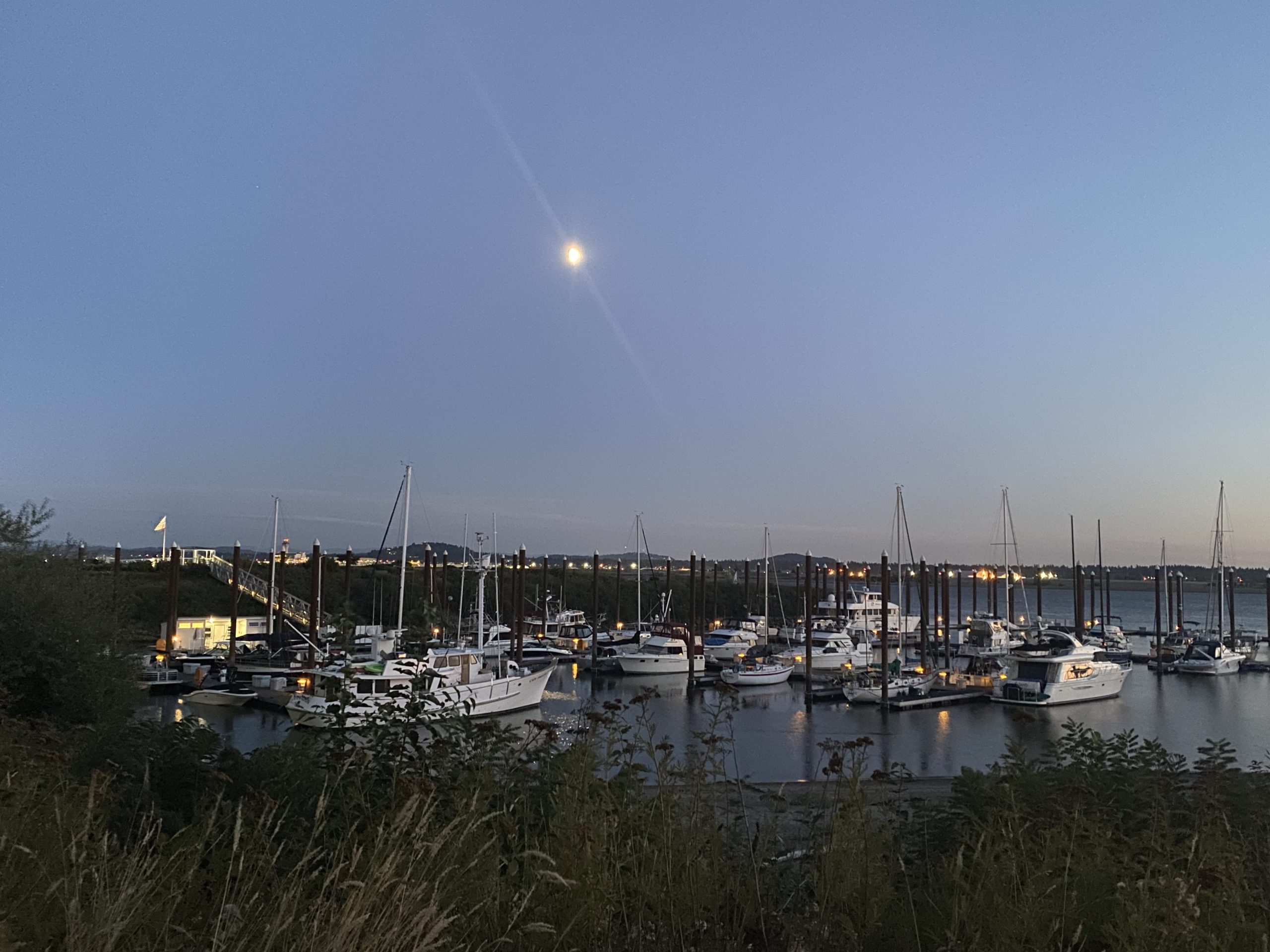 moon and boats